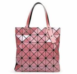 pink tote for women geomatric lattice shoulder bag